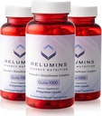 Relumins Advance Nutrition Gluta 1000 - L-Glutathione, Alfa Lipoic Acid & Rose HIPS - Antioksi Support for Skin & Genel Wellness - 60 Veg Capsules x 3 Şişe (90-Day Supply)