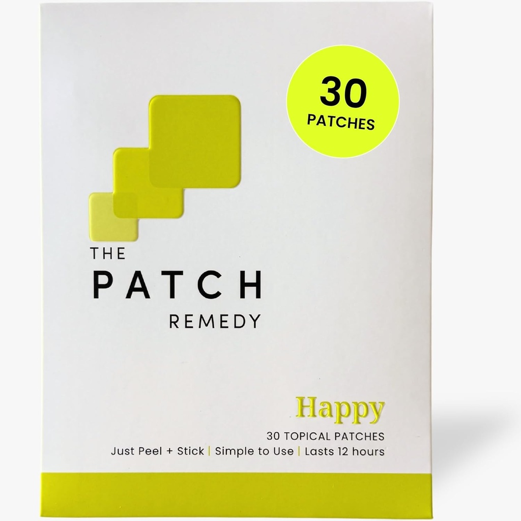 Patch Remedy Happy Patch | 5-HTP, L-Theanine, Rhodiola, Inositol, B6, Vitamin D3 | 30 Patches