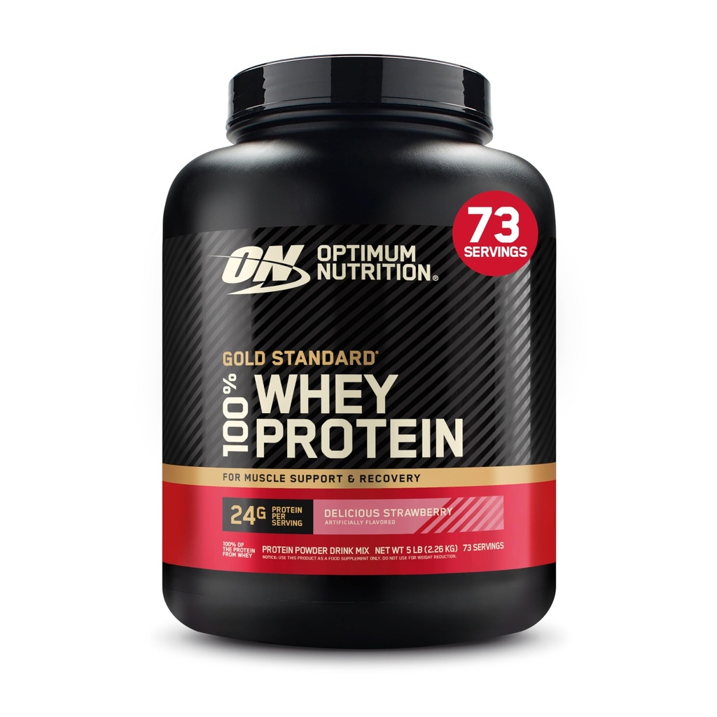 Optimum Beslenme Altın Standardı 100% Whey Protein Toz, Lezzetli Strawberry, 5 Pound (Pazar Mayıs Vary)