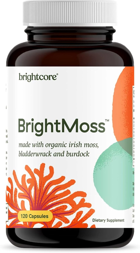Nutrition - BrightMoss, Irish Sea Moss Capsules, Organic Sea Moss with Bladderwrack & Burdock Root Capsules, Gut Health & Immune Support Supplement, 120 Capsules
