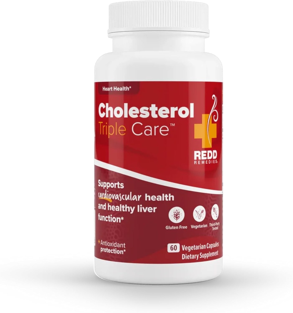 Redd Remedies, Cholesterol Triple Care, Sağlıklı Cholesterol Seviyeleri ve Liver Function, 60 Vegetarian Capsules