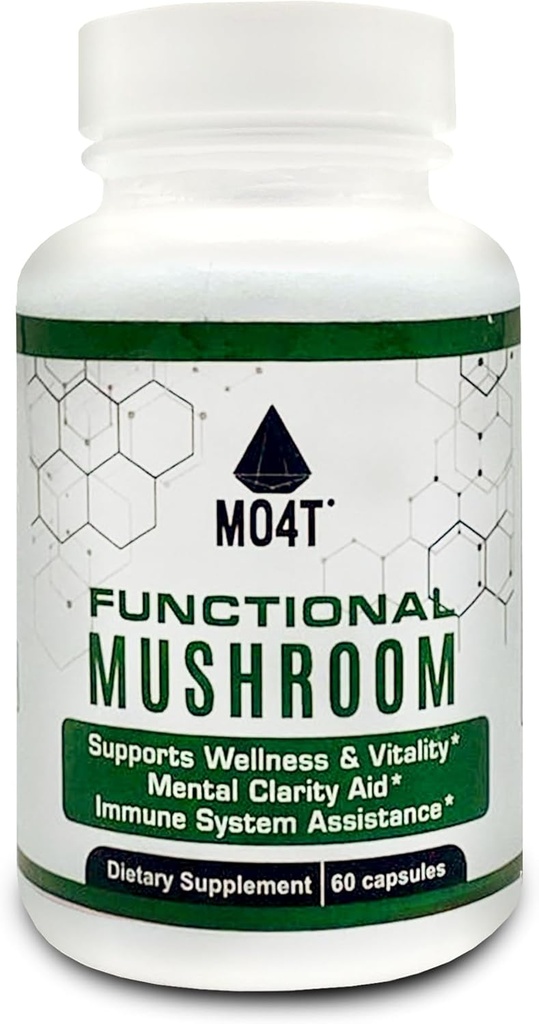 Fonksiyonel Mushroom Shiitake, Lions Mane, Maitake, Chaga- Vitality, Clarity & Immune Assistance - 60 Capsules