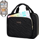 Leudes Travel Pill Bottle Organizer, Medicine Organizer and Storage,Home Τσάντα φαρμακευτικής αγωγής, κάσες, Carrier για χάπια, Vitamin, Fish Oil, Συμπληρωματικά για γυναίκες και άνδρες (Large, Μαύρο)