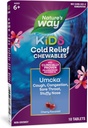 Nature's Way Kids Cold Relief Chewables, Umcka, Ages 6+, Shortens Duration and Reduces Severity, Multi-Symptom Cold Remedy, Non-Drowsy, Cherry Flavored, 10 Tablet