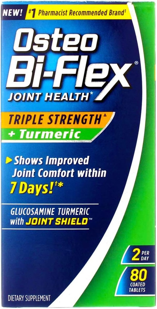 Osteo Bi-Flex Triple Strength + Turmeric, 80 Kont (Pack of 2)