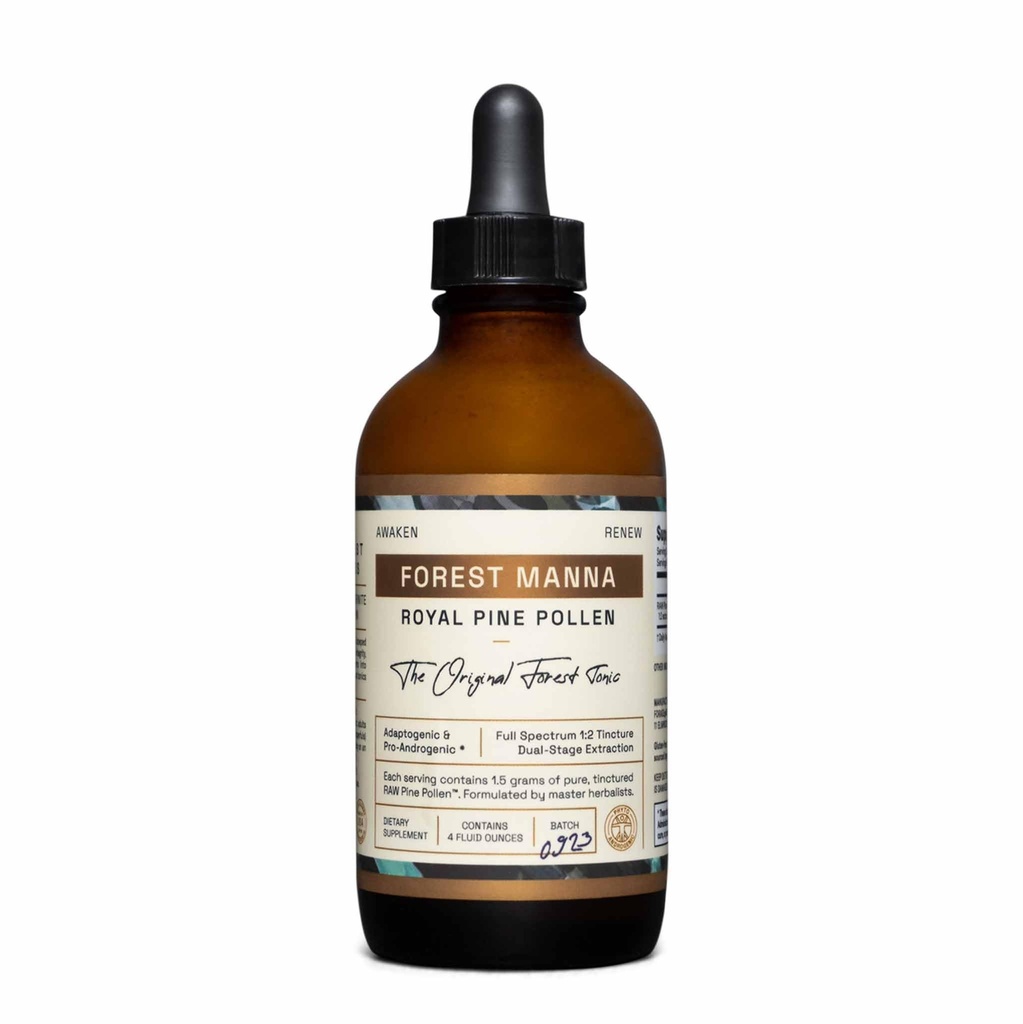 Orman Manna Royal Pine Pollen Tincture – 1:2 Gerçek Dual-Stage Ekstraksiyon – Saf RAW Pine Pollen Tincture – 4 Akışkan Ounce Şişe