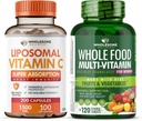 Allsome Wellness Liposomal Vitamin C Capsules (200 Pills 1500 mg Buffered) Yüksek Apsiyon VIT C + Tüm Gıda Kadınlar için Çokvitamin - Doğal Çok Vitaminler, Mineraller, Organik Türler