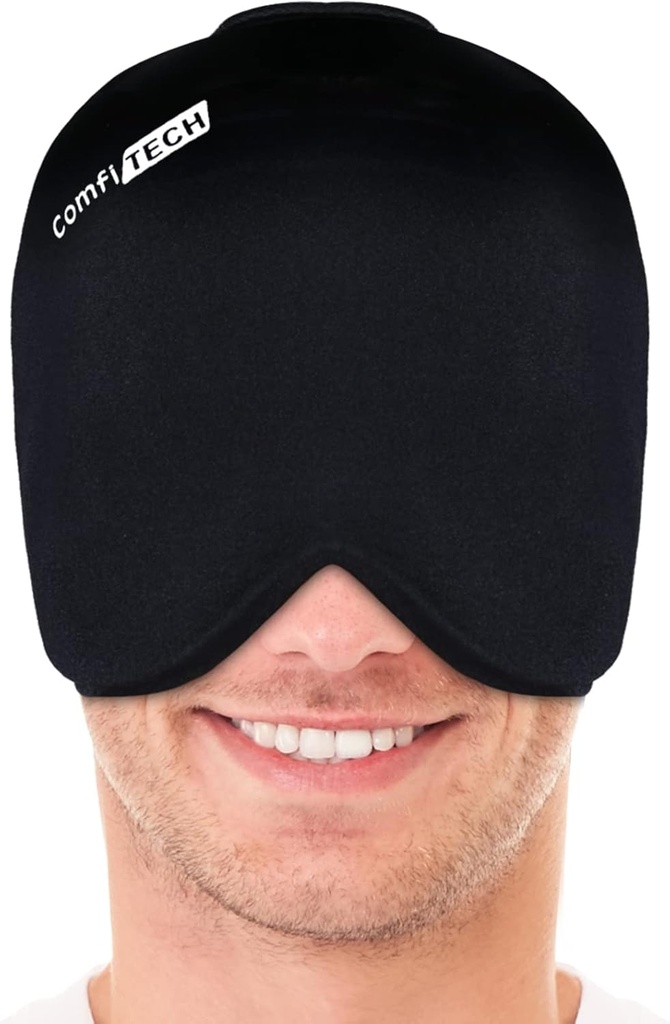 ComfiTECH Head Buz Paketi Soğuk Cap Soğutma Gel Hat, Büyük, Siyah
