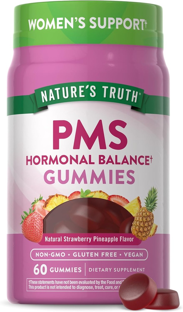 Nature's Truth PMS Hormonal Balance Support Gummies for Women | 60 Count | Vegan, Non-GMO & Gluten Free Supplement Supplement