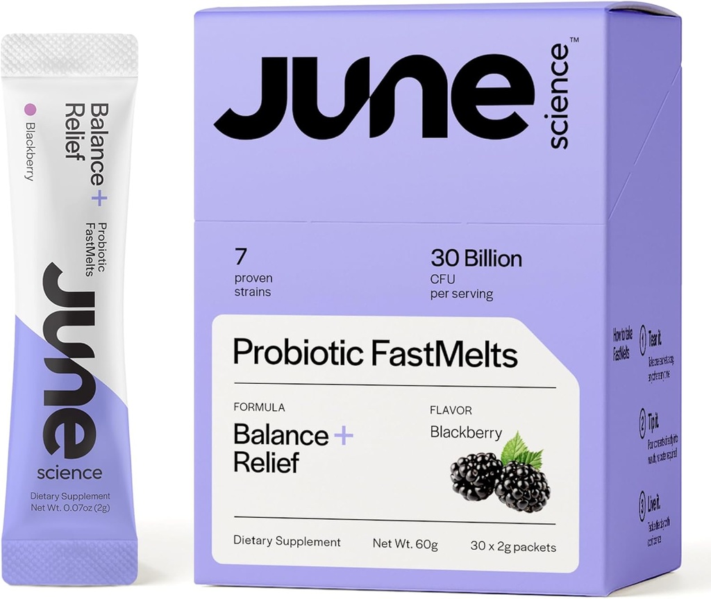 Denge + Yardım | Hızlı Melt Pre + Probiyotik for Mood & Stres - BlackBerry Flavor, 30 Toz Sachets