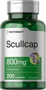 Horbäach Scullcap Capsules | 800 mg | 200 Kont | Max Potency, Value Dimension | Non-GMO ve Gluten Free Supplement | Scutella Baicalensis