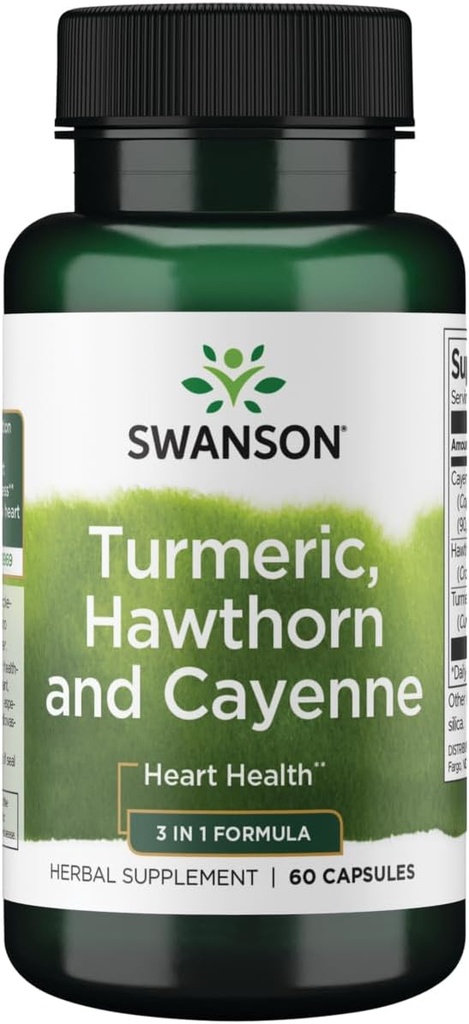 Swanson Full Spectrum Turmeric Hawthorn & Cayenne 60 κάψουλες