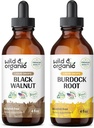 Wild & Organic Black Walnut Tincture 4 fl oz & Burdock Root Tincture 4 fl oz