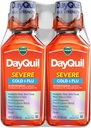 Vicks DayQuil Σοβαρή Ψυχρή & Γρίπη Υγρή Ιατρική, Μέρα Ανακούφιση για Πονοκέφαλο, Πυρετός, Πονηρός Λαρύγγι, Ανιχνευτές & Πόνοι, Θωρακική Συμφόρηση, Στομαχική μύτη, Ρινική Συμφόρηση, Πίεση του κόλπου, & Βήχας, 2x12oz