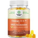 Vejetaryen Omega 3 Yetişkinler için Gummies - Vegetarian Omega 3 6 9 DHA Gummies for Brain Bone and Heart Health and Joint Support - Burpless Fish Free Plant Based Supplement Men Women