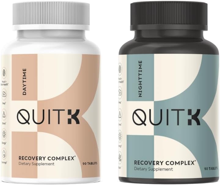 Υποστήριξη απόσυρσης και αποτοξίνωσης – QuitK Recovery Complex – Ύπνος, ενέργεια, άγχος, Mood, & craving Υποστήριξη – Καθημερινή συμπλήρωμα - Γλυκινικό μαγνήσιο, Ashwagandha, GABA, L-Θεανίνη, Agmatine & More