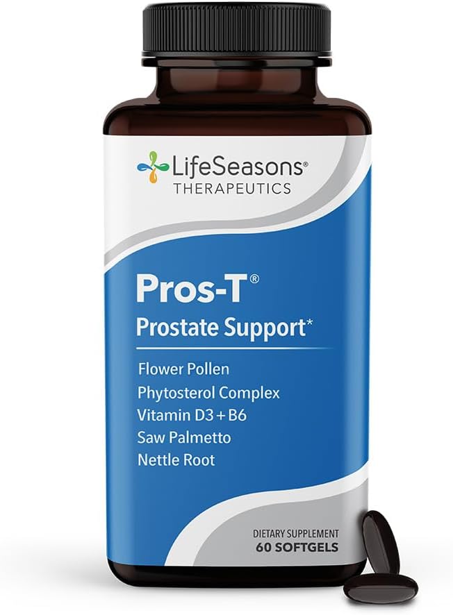 Pros-T - Συμπλήρωμα υποστήριξης Prostate - Saw Palmetto, Phytosterol, Ψευδάργυρος, Νέτλ, Βιταμίνη D-3 & B6 - Προώθηση Υγιεινή λειτουργία Prostate & κανονική ροή ούρων - Βελτίωση ακεραιότητας ιστού - 60 Softgels