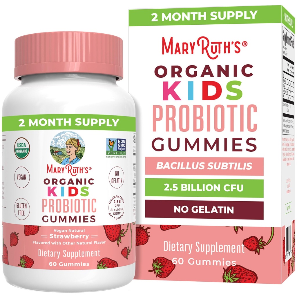 MaryRuth Organics Kids Probiyotiks for Digestive Health | USDA Probiyotik Gummies | 2 Ay Supply | Kids Probiyotiks | Immune Support | Gut Health Supplement | Vegan | Non-GMO | Gluten Free | 60 Count