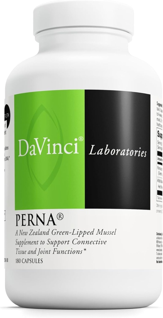 DAVINCI Labs Perna - Βοηθά στην υποστήριξη της κοινής υγείας με τη Νέα Ζηλανδία Πράσινο Mussel, μια πηγή Ωμέγα-3, 6, 9 Λιπαρά Οξέα, Γλυκοζαμίνη & Χονδροϊτίνη - 180 Κάψουλες (90 Υπηρεσίες)