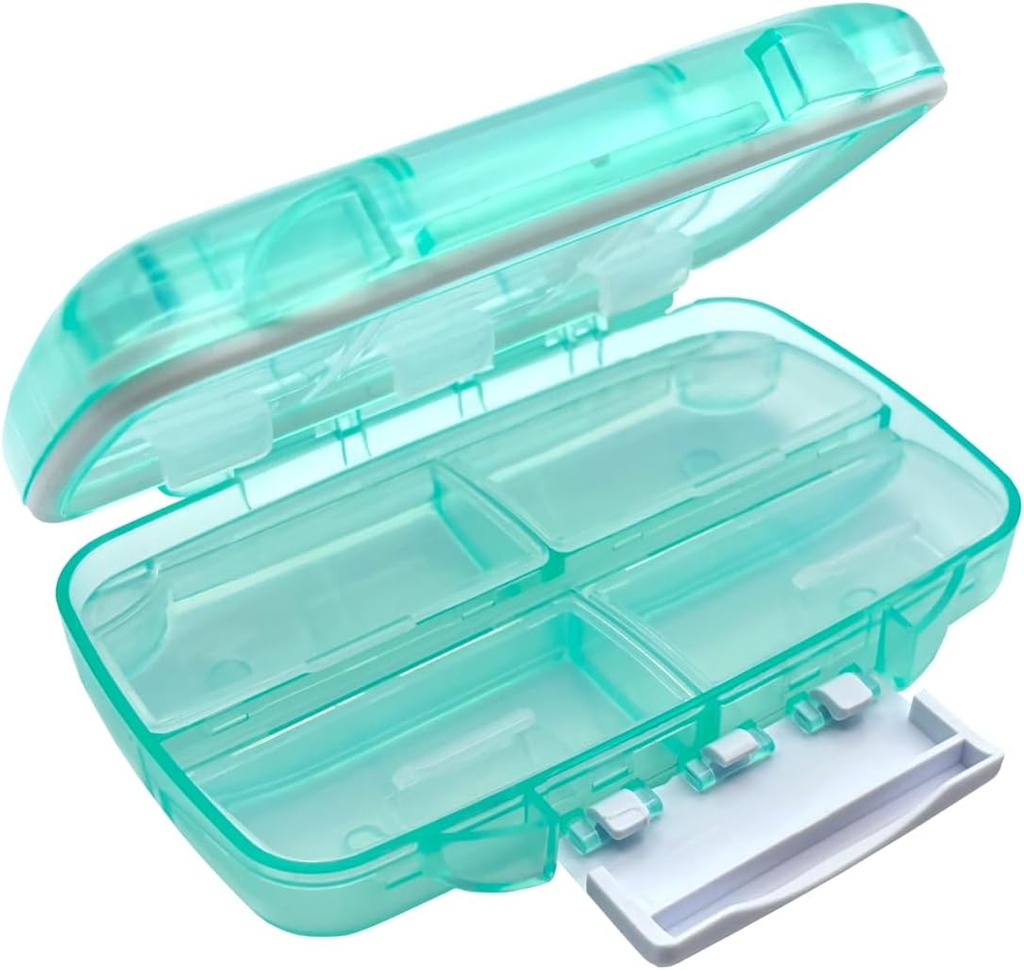 EZY DOSE Moisture-Proof Pill Case, Tıp Planlayıcı, Vitamin Organize Kutu, Seyahat-Friendly, Latch-Closure to Secure Contents, 7 Bireysel Karşılaştırmalar Dar Seal, Medium, Green