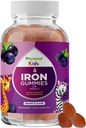 Iron Gummies με βιταμίνη C για τα παιδιά - Blood Builder Iron Συμπληρώματα για τα παιδιά με ευγενή για ισχυρότερη Ανοσία & Ενεργειακή Υποστήριξη - Βιταμίνη B6, B12, A, Niacin & Folate Gummies - Vegan & GMO -120 Count