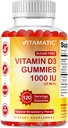 Vitamatic Sugar Free Vitamin D3-120 Pectinive Gummies - Great Taste - Sağlıklı Bones, Mood & Immune System Function - Non-GMO - 120 Hizmet (1000 IU)