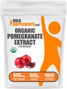 BulkSupplements.com Organik Pomegranate Ekstraksiyon Toz - Organik Pomegranate Toz, Polyols Supplement, Antioksi Supplement - Gluten Free, 500 mg per Service, 500g (1.1 lbs) (Pack of 1)