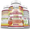FRESH HEALTHCARE Mushroom Supplement - Lions Mane, Cordyceps, Reishi, Turkey Tail, and Shithake - Immune and Brain Support - Peak Power Mushroom Supplement - 90 Vegan Caps