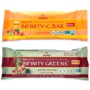 Infinity Greens Sche, 1 Box Green Superfood Bars (12 Pack), 1 Box Organik Vitamin C Snack Bars (12 Pack)