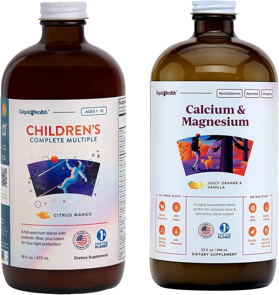 LIQUIDHEALTH Çocuklar Multivitaminler Ortak Magnezyum Destek Supplement Sche ile Çocuklar ve Kalsiyum için Çok Fazla Tamamlanır