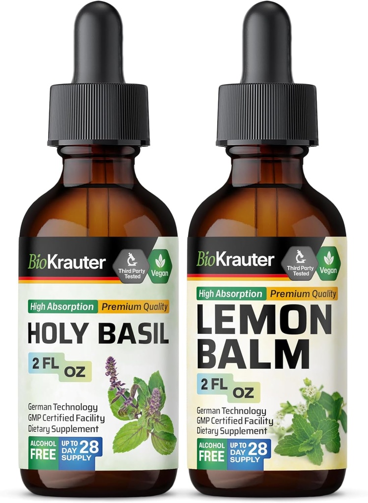 BIO KRAUTER Ιερός Βασίλειος Βάμμα 2 Fl. Oz. & Λεμονό Balm Βάμμα 2 Fl. Oz.