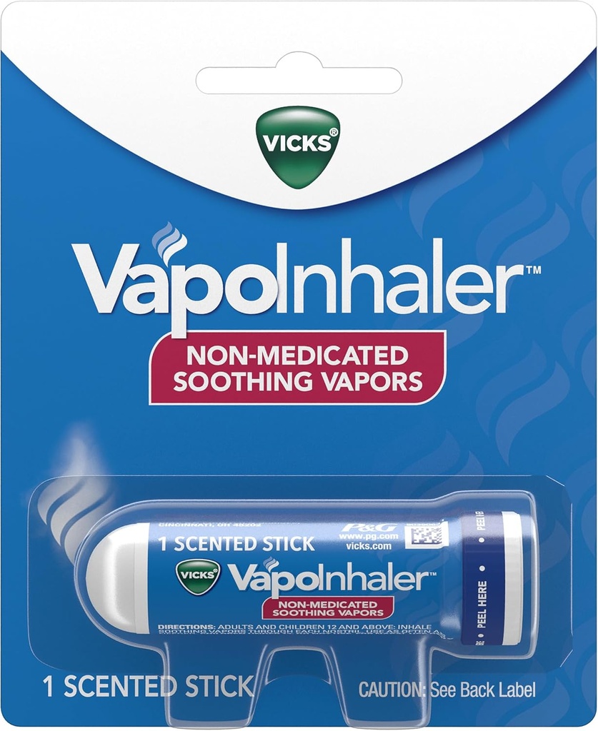 Vicks VapoInhaler, Portre Nasal Inhaler, Non-Medicated, Soothing Vapors, Menthol Scent, 1 Count