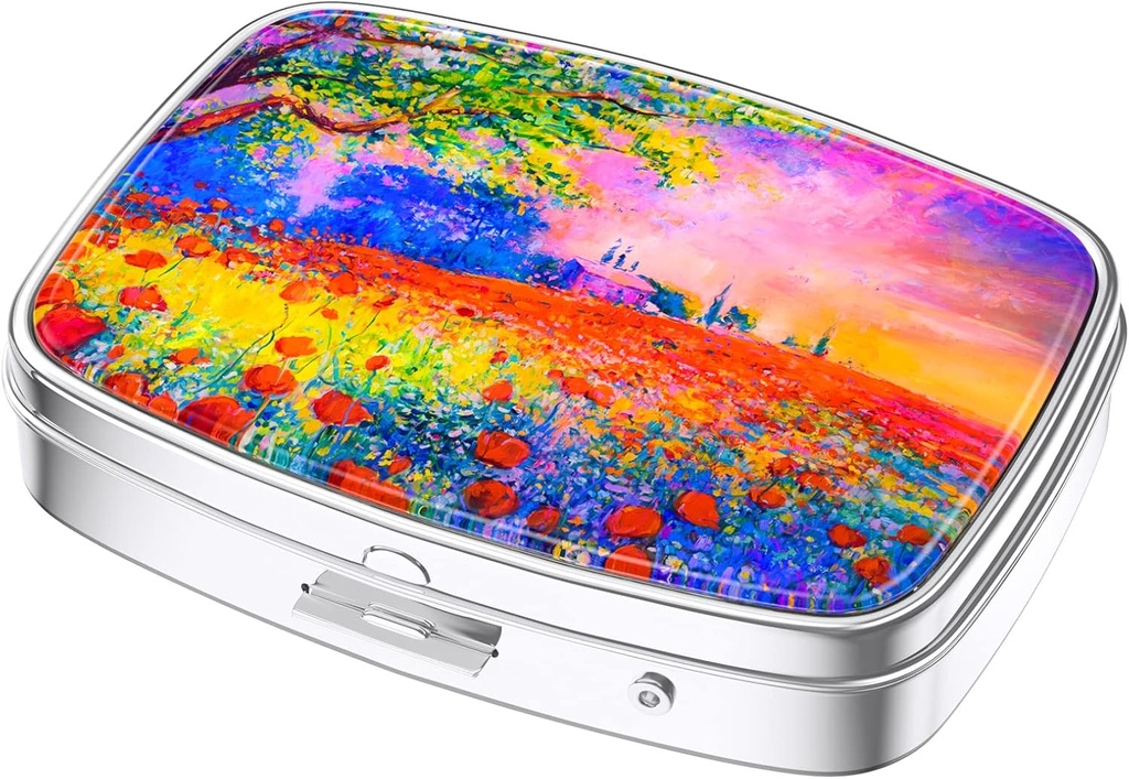 Nipichsha Pill Box, Küçük Pill Case for Purse & Pocket, Cute Travel Medicine Organizer, Portatif Tıp Konteynerleri Vitaminleri, İlaçları, Fish Oil & Supplements, Oil Picture