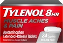 Tylenol 8 Saat Kas Aches & Pain Relief Extended-Release Tabletleri ile 650 mg Acetaminophen, Kabalar, Ortaklar, Body ve Backache Pain Relief, 24 Count