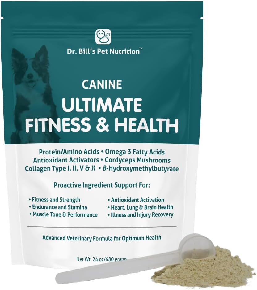 Dr. Bill'in Köpekler için Ultimate Fitness & Sağlık Vitaminleri | Köpekler için Multivitamin / Coenzyme Q-10, Vitamin E, Vitamin D-3, Biotin, Folic Acid, Hyaluronic Acid Dog Vitamins ve Supplements 340g