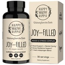 Joy-Filled Mood Support Supplement - 7 Herb Kompleksi w/St. Johns Wort | Stres Yardımı – Calm The Mind & Body | 100% Plant-Based Happy Pills, Ashwagandha, Rhodiola Rosea | Adaptogens, 60 Ct
