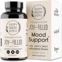 Joy-Filled Mood Support Supplement - 7 Herb Kompleksi w/St. Johns Wort | Stres Yardımı – Calm The Mind & Body | 100% Plant-Based Happy Pills, Ashwagandha, Rhodiola Rosea | Adaptogens, 60 Ct