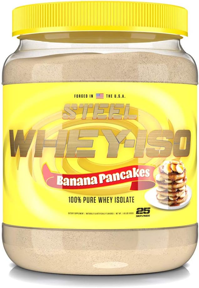 Steel Supplements Whey-Iso | Whey Isolate protein Toz | Hızlı Absorbing | Lean Muscle growth | Easy Digestion | Gluten Free | Low Carb | 25 Servis ( Banana Pancakes)