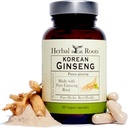 Herbal Roots Panax Ginseng | Organik Kore Deri Toz | 1000 mg | Enerji ve Performans için Yüksek Ginsenositler | 60 Vegan Capsules