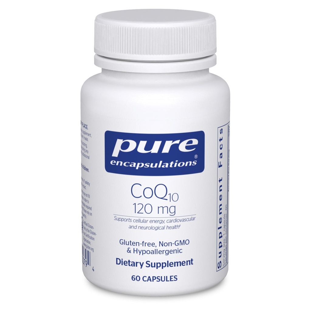 Pure Encapsulations CoQ10 120 mg - Coenzyme Q10 Supplement for Heart Health, Energy, Antioksis, Brain & Memory Health - Hücre Sağlığı, Cognition & Cardiovascular Destek * - 60 Capsules