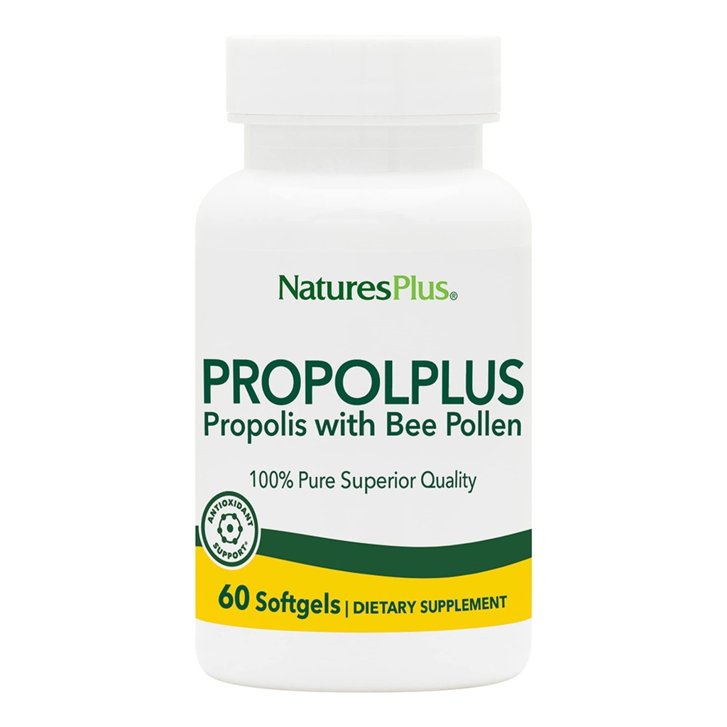 NaturesPlus Propolplus - 180 mg, 60 Softgels - Bee Pollen ile Kalite Arı Propolis Supplement - 60 Hizmet