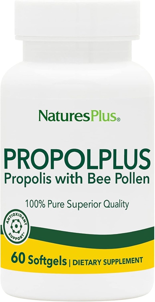 NaturesPlus Propolplus - 180 mg, 60 Softgels - Bee Pollen ile Kalite Arı Propolis Supplement - 60 Hizmet
