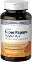 American Health Super Papaya Enzyme Plus - 180 Μασώμενα δισκία - Το συμπλήρωμα μετά το γεύμα - Μη GMO - 60 εξυπηρετήσεις
