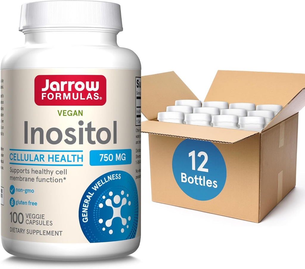 Jarrow Formulas Inositol 750 mg, Συμπλήρωμα διατροφής, Υποστήριξη ήπατος για την Κυτταρική Υγεία και Γενική Ευεξία, 100 κάψουλες λαχανικών, Μέχρι 100 ημέρες προσφοράς (πακέτο OF12)