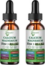 Kalsiyum çinko sıvı damlaları, Sıvı Glycinate 500 mg Kalsiyum 1000 mg D3,K2,B6,B12,Coq10,6X Gummies Capsules 2 Pack)