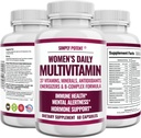 Kadınlar için çok fazla vitamin, Minerallerle 37 Çok Vitamin, A C D E, Biotin, B12, Folate, çinko, Magnezyum, Kalsiyum, Saç için Yeşil Çay, Skin, Nails, Enerji, Immune & Hormon Desteği, 60 Capsules