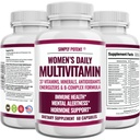 Kadınlar için çok fazla vitamin, Minerallerle 37 Çok Vitamin, A C D E, Biotin, B12, Folate, çinko, Magnezyum, Kalsiyum, Saç için Yeşil Çay, Skin, Nails, Enerji, Immune & Hormon Desteği, 60 Capsules