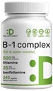 DEAL SUPPLEMENT Vitamin B1 500 mg with Benfotiamine, 240 Capsules - 1 Geliştirilmiş Formula - Fat & Water ► Thiamine B1 Supplement – Üçüncü Parti Test Edildi, Non-GMO, No Gluten