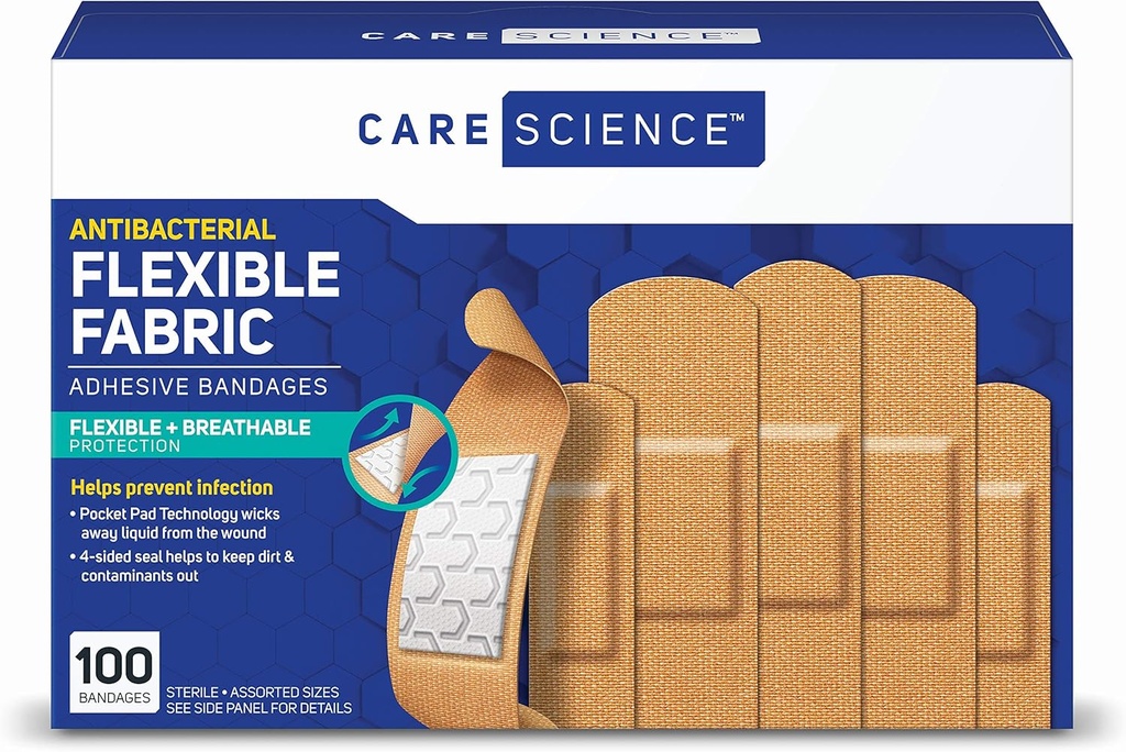 Care Science Υφασμάτινα Συγκολλητικά Επιδέσμους, 100 ct Διάφορα μεγέθη 