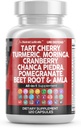 Temiz Nutraceuticals Tart Cherry Extract Capsules with Turmeric Moringa Cranberry Chanca Piedra Celery Quercetin ACV Pomegranate L Selenomethionine - Uric Levels - 120 Ctt